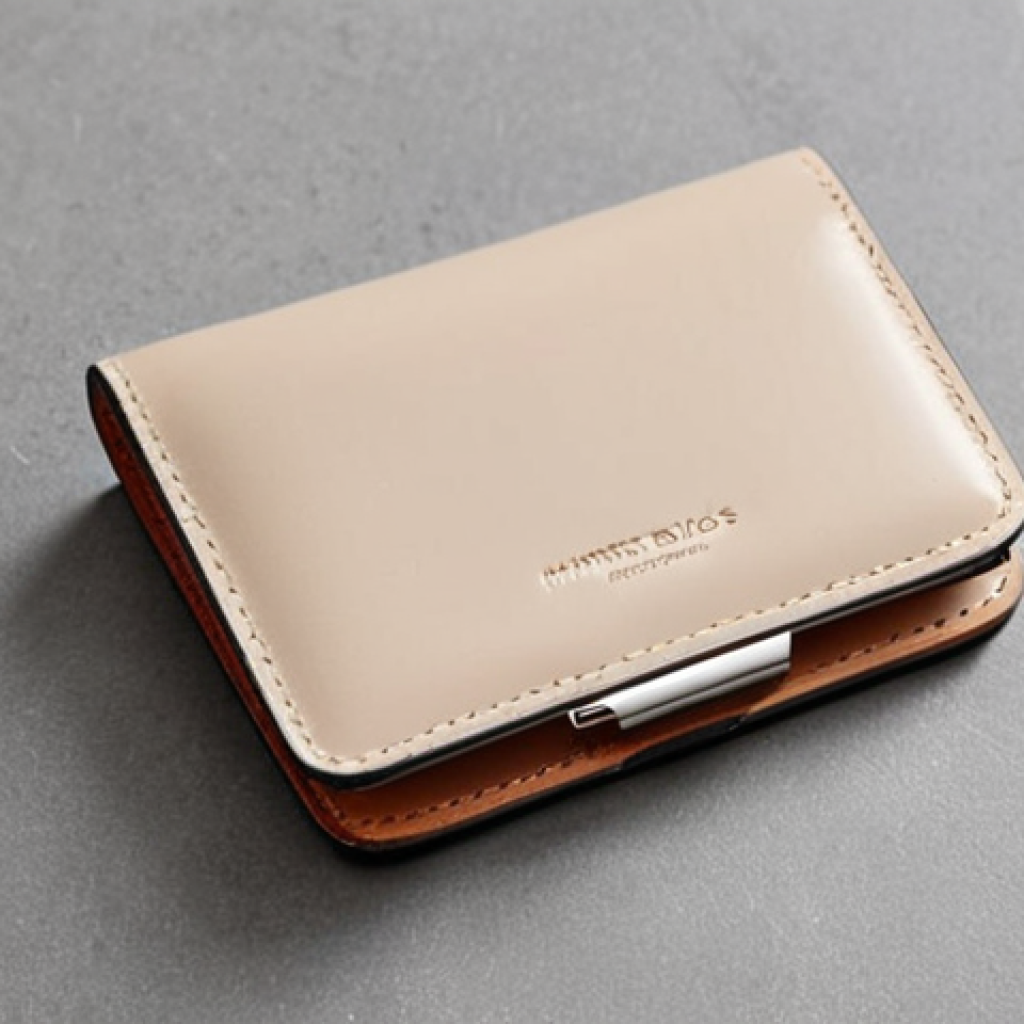 Acne Studios Mini-Wallet**
"A minimalist Acne Studios mini-wallet on a clean, light grey surface. The wallet is made of smooth calf leather and is a neutral color like beige or light grey. A few credit cards are subtly peeking out. Background is blurred, emphasizing the wallet's clean lines. safe for work, appropriate content, fully clothed, professional product photography, perfect anatomy, natural proportions, high quality, simple elegance."
**
