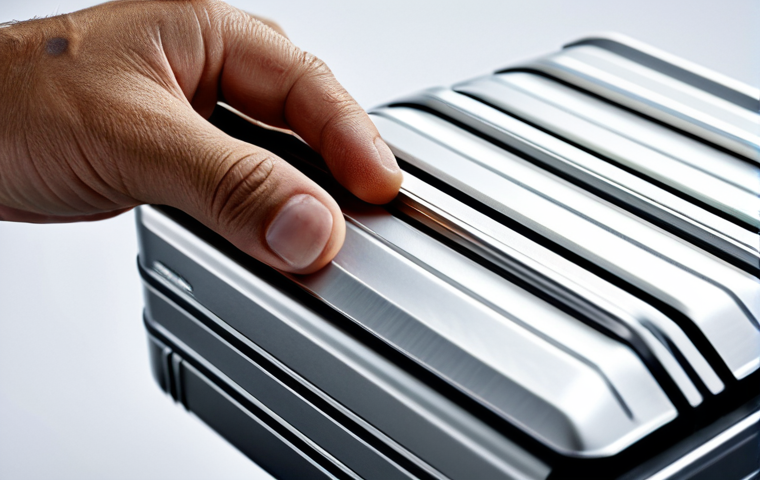 리모와 하드 케이스 카드 지갑 추천 - Rimowa Card Holder Close-Up**

"A close-up shot of a Rimowa aluminum card holder with the iconic gro...