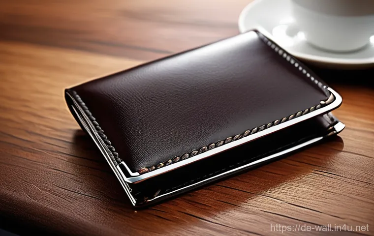 오피스룩에 어울리는 지갑 추천 - **Prompt 1: Classic Professionalism**
A sophisticated, close-up shot of a dark brown, genuine le...