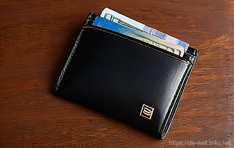 오피스룩에 어울리는 지갑 추천 - **Prompt 2: Modern Ethical Style**
    A vibrant, eye-level photograph of a sleek, slim wallet made ...