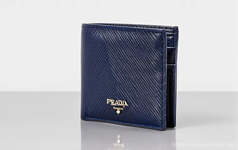 프라다의 명함 지갑과 카드 지갑 비교 - **Prompt: Professional Poise with a Prada Business Card Holder**
    In a well-appointed, contempora...